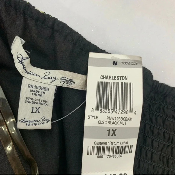 American Rag Halter Top  1X Floral Front Zip Smocked Back Pin Up Y2K Dainty New - Picture 8 of 11